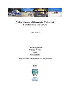 Visitor Survey of Overnight Visitors at Nehalem Bay State Park Final Report Terry Bergerson Wesley Mouw