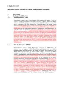 Operational Clearing Procedures for Options Trading Exchange Participants[removed]