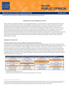 Seniors and the 2012 Presidential Election - Data Note October 2012