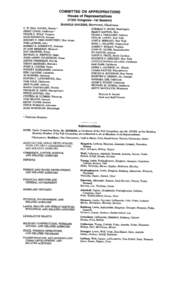 COMMITTEE ON APPROPR¡ATIONS House of Representatives (1 12th Congress-lst Session) IIAROLD ROGERS, IGNrucry, Chøírmøn C. W.