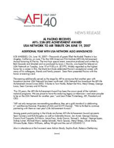 American film directors / AFI Life Achievement Award / American Film Institute / Television in Australia / Al Pacino / Jeffrey Wright / AACTA Awards / Australian Film Institute / Meryl Streep / Cinema of the United States / Film / Television