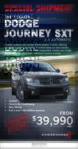SPECIAL SHIPMENT THE 7 SEATER DODGE JOURNEY SXT 2.4 AUTOMATIC