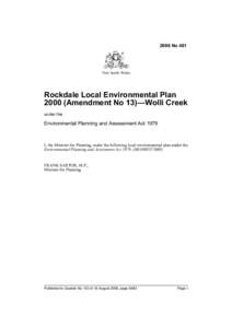 2006 No 481  New South Wales Rockdale Local Environmental Plan[removed]Amendment No 13)—Wolli Creek