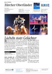 Datum: Hauptausgabe Zürcher Oberland Medien AG 8620 Wetzikon ZH