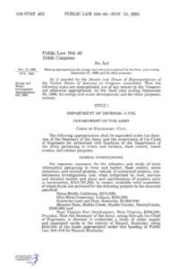 United States Army Corps of Engineers / Rivers and Harbors Act / Central Utah Project / Flood Control Act / United States / Law / Water Resources Development Act