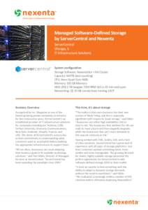 Managed Software-Defined Storage by ServerCentral and Nexenta ServerCentral Chicago, IL IT Infrastructure Solutions
