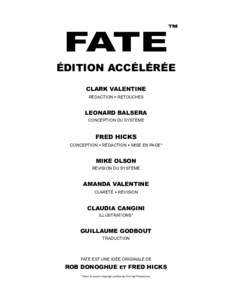 FATE  ™ ÉDITION ACCÉLÉRÉE CLARK VALENTINE