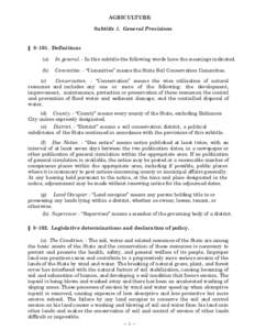 AGRICULTURE Subtitle 1. General Provisions § 8–101. Definitions (a)  In general. - In this subtitle the following words have the meanings indicated.