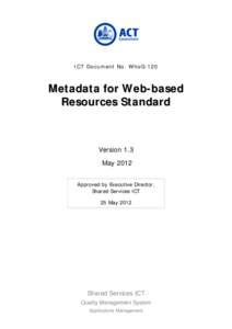 Metadata for Web-based Resources Standard