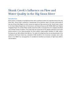 Skunk Creek’s Influence on Flow and Water Quality in the Big Sioux River Introduction