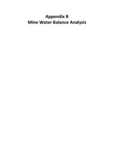 Montana DEQ - Draft EIS (DEIS) for the Troy Mine Revised Reclamation Plan Appendix B Mine Water Balance Analysis
