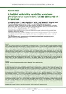 Mongabay.com Open Access Journal - Tropical Conservation Science Vol.8 (1): , 2015  Research Article A habitat suitability model for capybara (Hydrochoerus hydrochaeris) at its core area in
