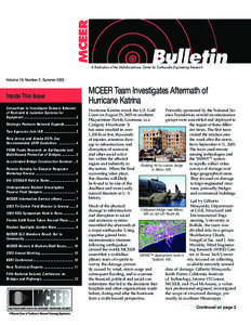 MCEER  Bulletin A Publication of the Multidisciplinary Center for Earthquake Engineering Research