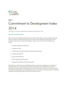 Configure  BRIEFS Commitment to Development Index 2014