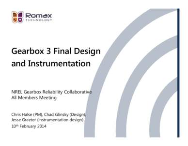 Gearbox 3 Final Design and Instrumentation