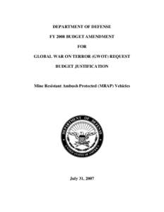 FY 2005 Amended Budget for OEF & OIF