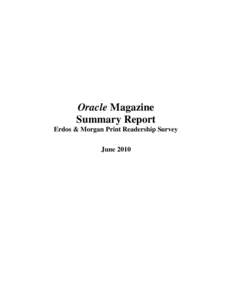 Microsoft Word - Oracle Executive Summary 6-10.doc