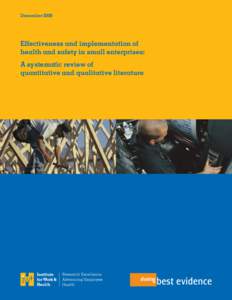 Effectiveness and implementation of health and safety programs in small enterprises: A systematic review of qualitative and quantitative literature