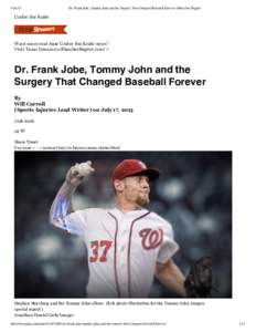 [removed]Dr. Frank Jobe, Tommy John and the Surgery That Changed Baseball Forever | Bleacher Report Under the Knife