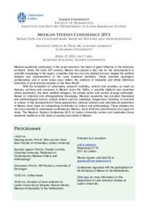 Mexican Studies Conference 2013 | Universiteit Leiden