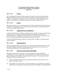 New Hampshire Housing Finance Authority Scamman Estates, Hudson, New Hampshire (HFA: 311) HFA: 311.01