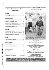 Searching for the truth. Magazine of Documentation Center of Cambodia Table of Contents