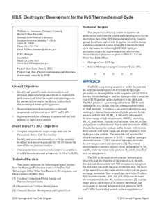 Electrolyzer Development for the HyS Thermochemical Cycle - DOE Hydrogen and Fuel Cells Program FY 2013 Annual Progress Report