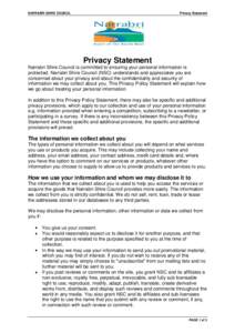 NARRABRI SHIRE COUNCIL  Privacy Statement Privacy Statement Narrabri Shire Council is committed to ensuring your personal information is