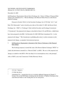 Notice of Filing of Proposed Rule Change and Amendment No. 1 Thereto Relating to the Directed Orders Process on the Boston Options Exchange; Rel. No[removed], File No. SR-BSE[removed]