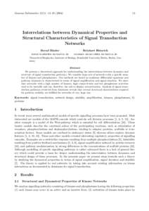 Genome Informatics 15(1): 13–Interrelations between Dynamical Properties and Structural Characteristics of Signal Transduction