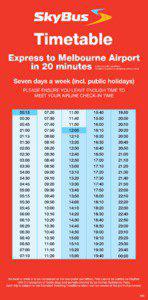 Timetable Express to Melbourne Airport in 20 minutes