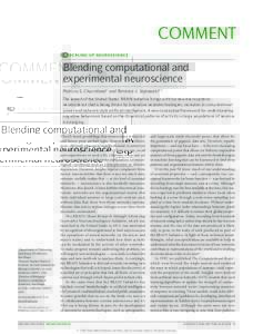 Blending computational and experimental neuroscience