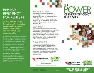 THE  ENERGY EFFICIENCY FOR RENTERS At MidAmerican Energy