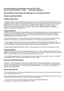 Language immersion / Pedagogy / Linguistic rights / Multilingualism / Language proficiency / Dual language / Language minority students in Japanese classrooms / Education / Language education / Language acquisition