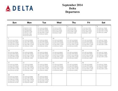 September 2014 Delta Departures Sun