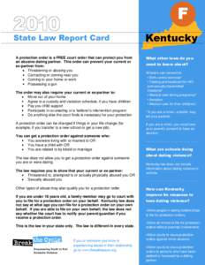 Kentucky Protection Order Report Card[removed]