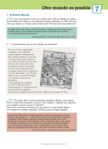 Otro mundo es posible 1. El Nuevo Mundo Cs Lee con atención el texto que escribió sobre el Nuevo Mundo el cronista a. inca Garcilaso de la Vega en sus Comentarios Reales publicados en 1606. ¿Por qué crees que empezó