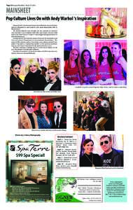 Page 10 Newport This Week March 27, 2014  MAINSHEET Pop Culture Lives On with Andy Warhol ‘s Inspiration NewportFILM ‘s third annual friend-raiser held earlier this month drew