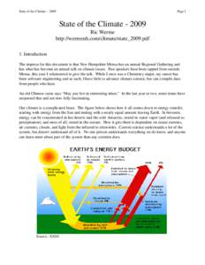 State of the Climate – 2009  Page 1 State of the Climate ­ 2009 Ric Werme