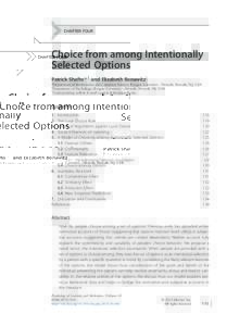 CHAPTER FOUR  Choice from among Intentionally Selected Options Patrick Shafto*, 1 and Elizabeth Bonawitzx *Department of Mathematics and Computer Science, Rutgers University - Newark, Newark, NJ, USA