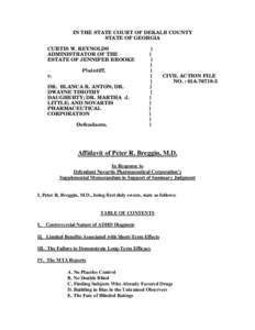 IN THE STATE COURT OF DEKALB COUNTY STATE OF GEORGIA CURTIS W. REYNOLDS ADMINISTRATOR OF THE ESTATE OF JENNIFER BROOKE v.