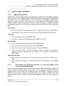 Sterling Highway MP 45–60 Project Draft SEIS Chapter 3, Affected Environment and Environmental Consequences 3 Affected Environment and Environmental Consequences