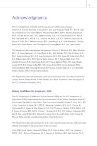 i  Acknowledgments The U.S. Department of Health and Human Services (HHS) acknowledges: Christine R. Dobday, Kimberly F. Stitzel, M.S., R.D., and Penelope Royall, P.T., M.S.W., with the contributions from: Carter Blakey,