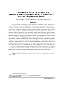 Microsoft Word - DETERMINACIÓN DE LA RECARGA POR  PRECIPITACIÓN APLICANDO EL MODELO HIDROLÓGICO HELP EN LA ZONA DE LA MAYCA.