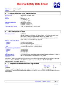 Material Safety Data Sheet Date of issue 31 JanuaryVersion