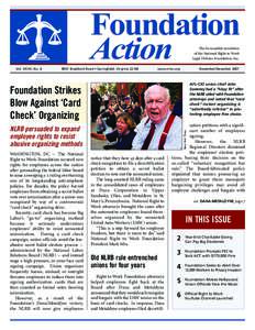 Foundation Action The bi-monthly newsletter of the National Right to Work Legal Defense Foundation, Inc.