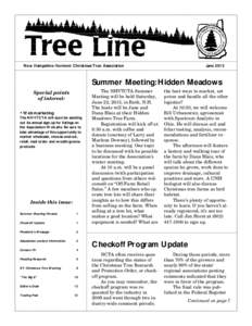 New Hampshire-Vermont Christmas Tree Association  June 2013 Summer Meeting: Hidden Meadows Special points