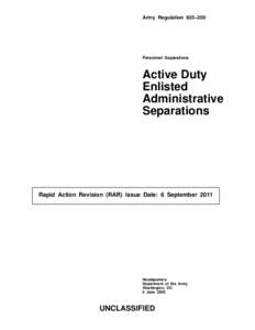 Army Regulation 635–200  Personnel Separations Active Duty Enlisted