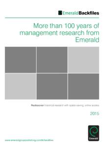 Backfiles  More than 100 years of management research from Emerald