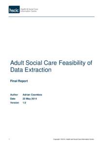 Adult Social Care Feasibility of Data Extraction Final Report 1